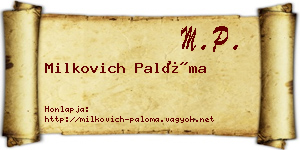 Milkovich Palóma névjegykártya